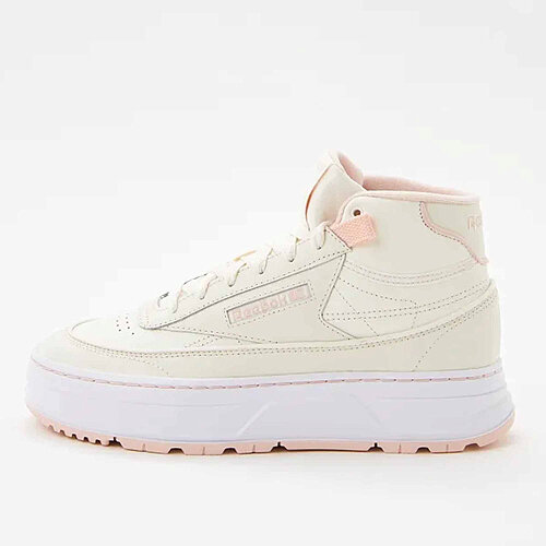 фото Кроссовки reebok club c geo mid, размер 7 us, белый, розовый