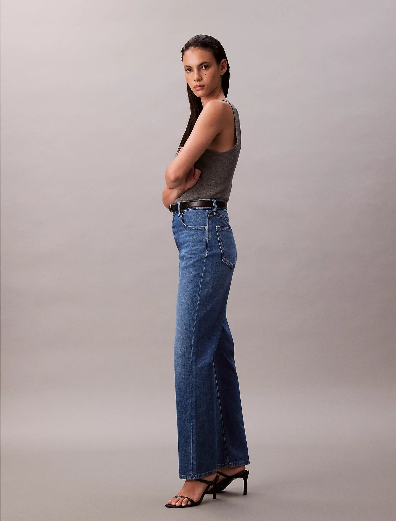 Джинсы классические Calvin Klein Jeans High Rise Straight Jeans, размер 27LG JEAN, синий — фото 1