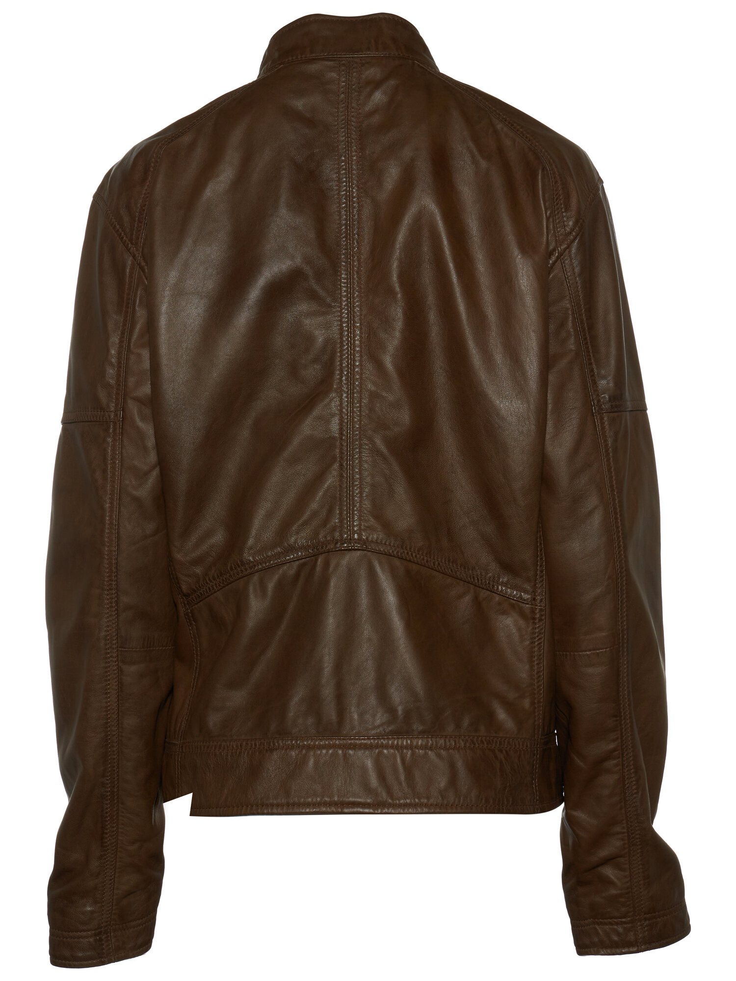 Кожаная куртка Strellson Bexley-S демисезонная, без капюшона, внутренний карман, подкладка, карманы, размер 48, бежевый - фотография № 2