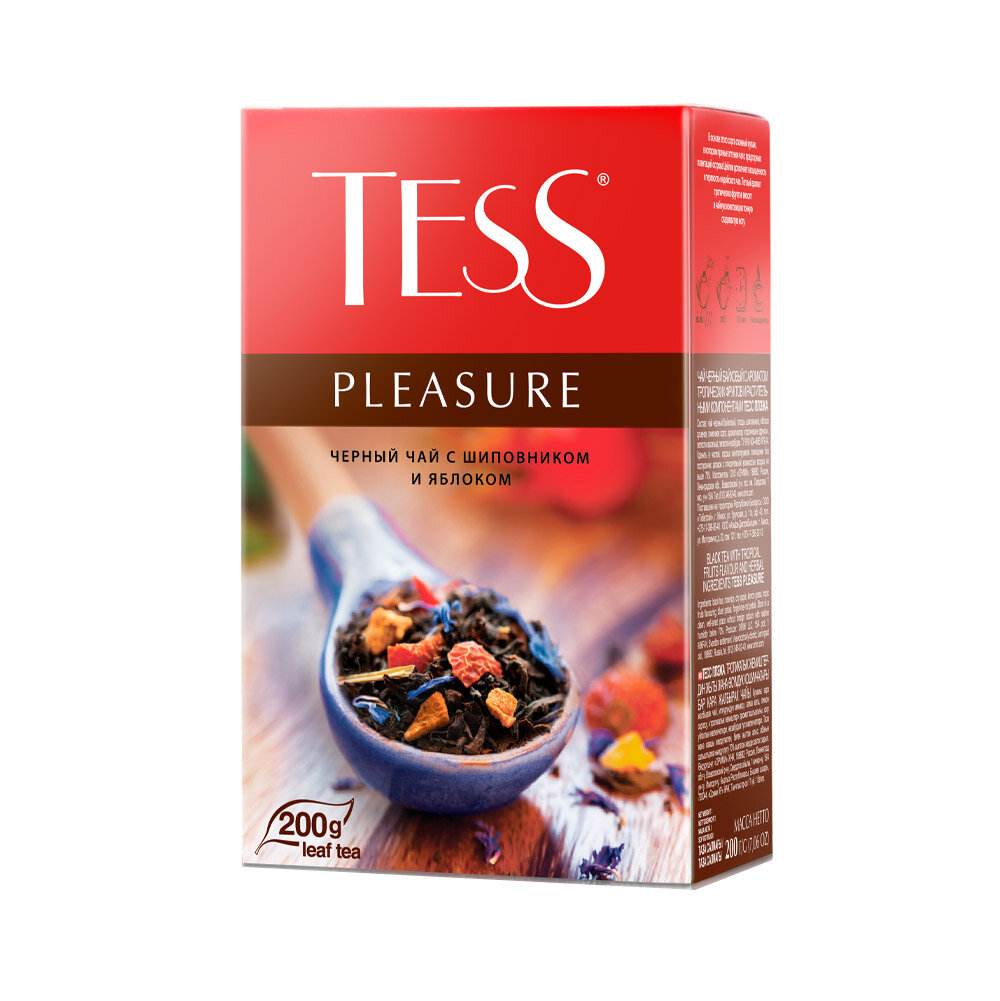 Чай черный Tess Pleasure с шиповником и яблоком 400г - фото №3