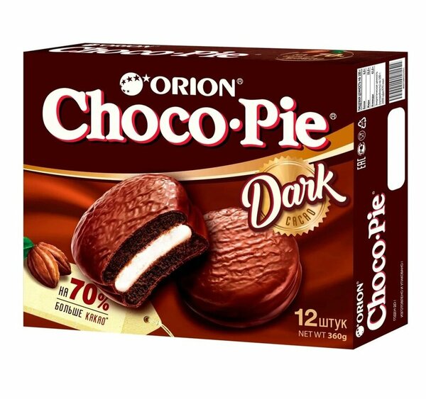 Печенье Orion Choco Pie Dark, 3 шт по 360 г