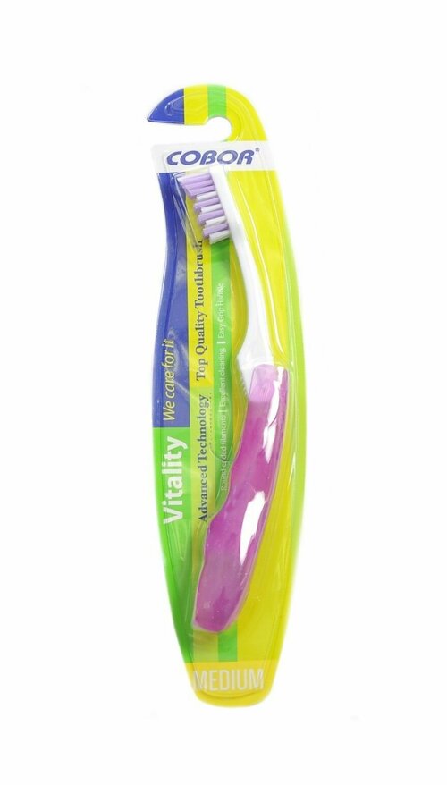 Зубная щетка складная, средней жесткости, фиолетовая / Дорожная зубная щетка, TH48-12