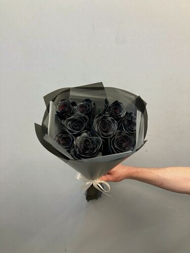 Изображение товара Черные розы букет 11 штук / Черные розы/ Доставка цветов Москва