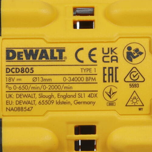 Шуруповерт аккумуляторный DeWalt DCD805P2T - фото №12