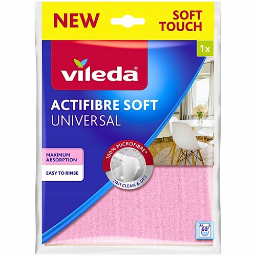 фото Vileda салфетка actifibre soft universal для уборки 32х27 см, 1 шт.