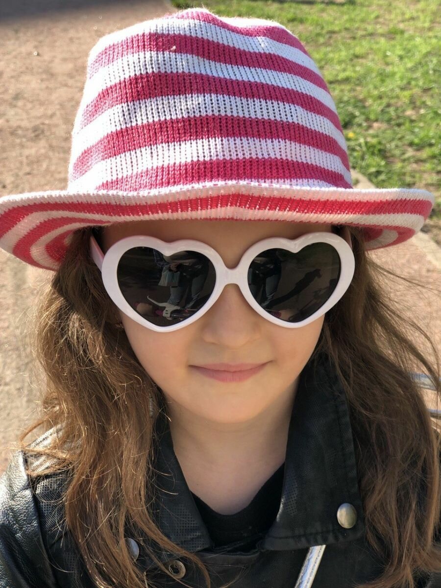 фото Детские очки солнцезащитные для девочек в форме сердечка