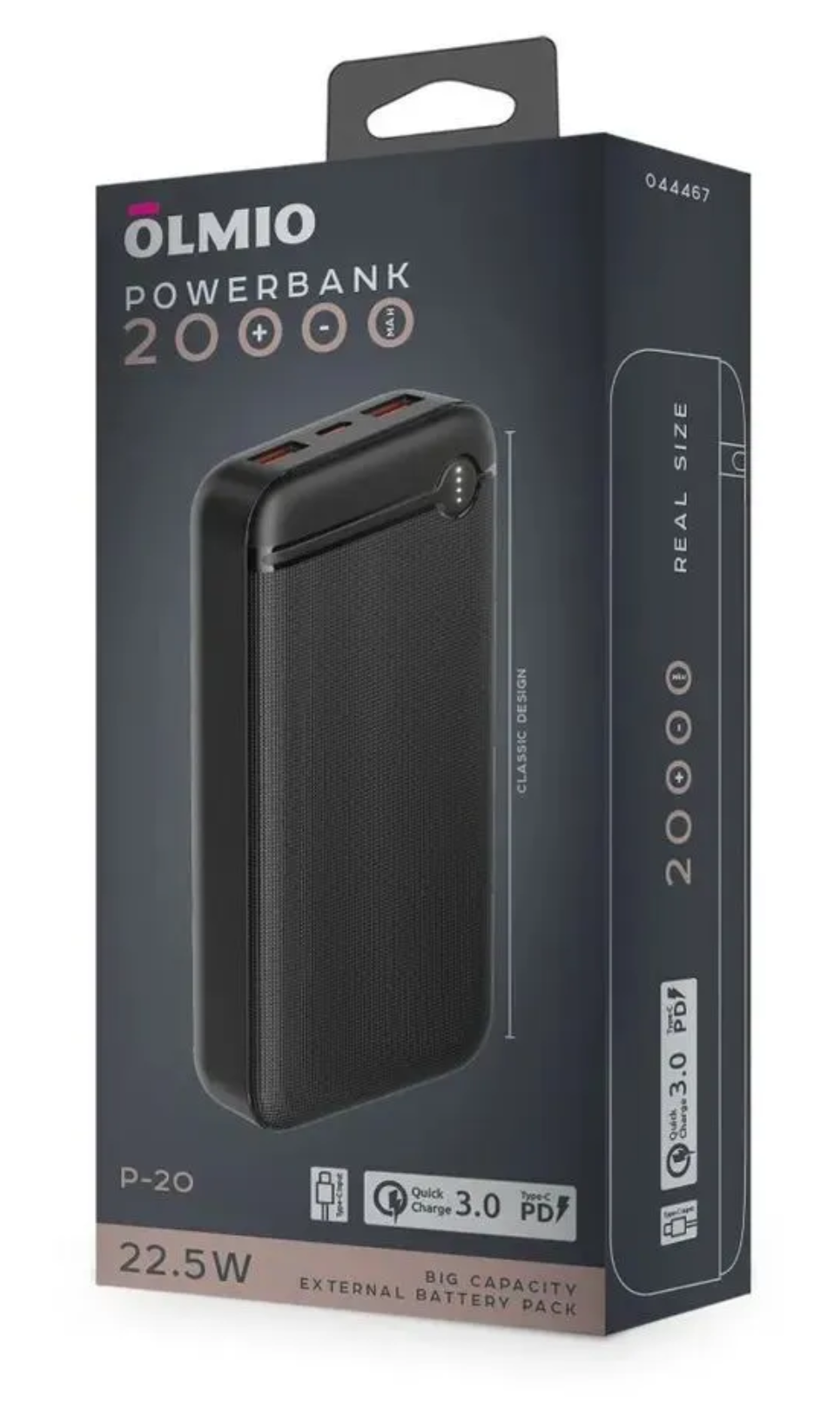 Внешний аккумулятор OLMIO P-20, 20000mAh, black - фото №7