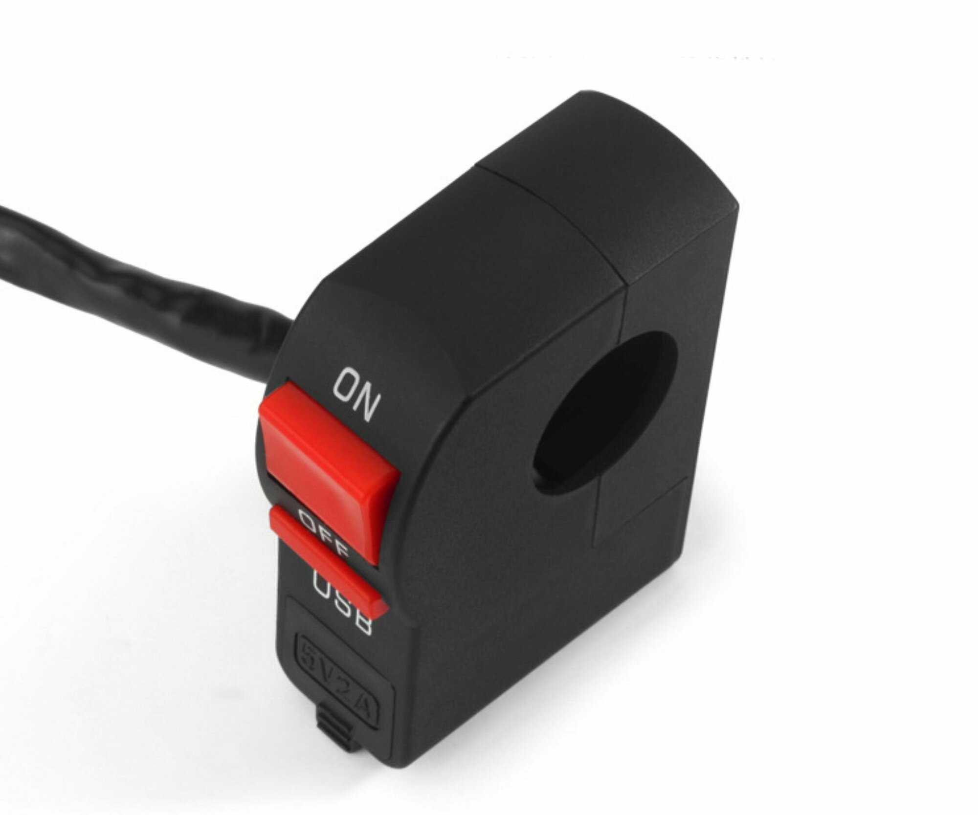 Переключатель кнопка с USB-зарядным устройством на руль мотоцикла для снегохода, скутера, на руле , управление фарами — фото 8