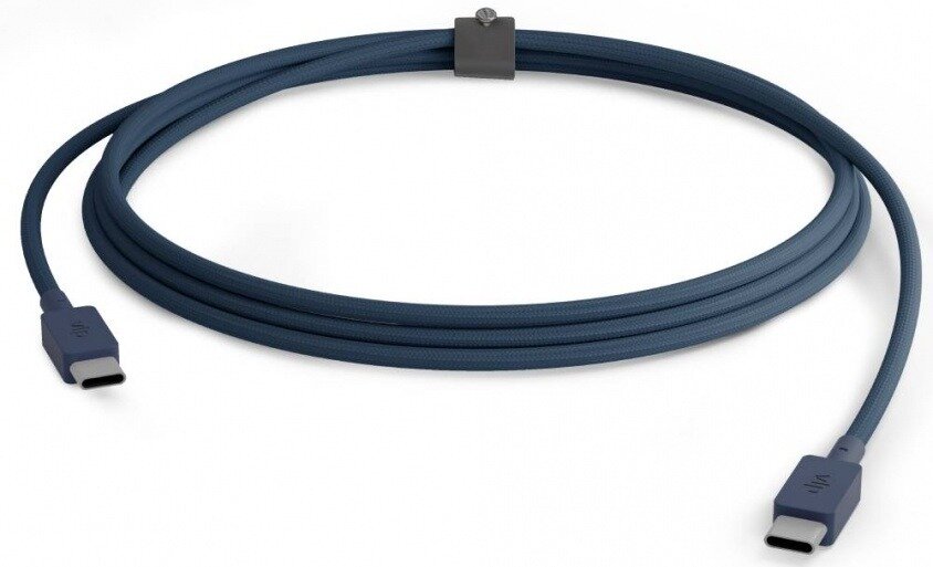 Дата-кабель VLP Nylon Cable USB C - USB C, 1.2м, темно-синий - фото №4