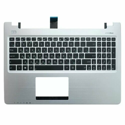 клавиатура для ноутбука asus k56 k56c k550d без рамки black 0knb0 612bru00 Клавиатура для ноутбука Asus K56, K56C, K56CB, K56CM, K56CA черная верхняя панель в сборе серебряная