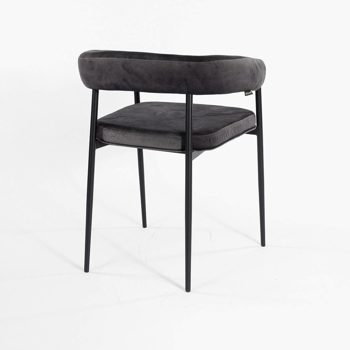 Стул Манчестер темно-серый бархат, ножки металл (черный) для дома/для гостиной/для столовой/для кафе/кухонный стул/стул кухонный
