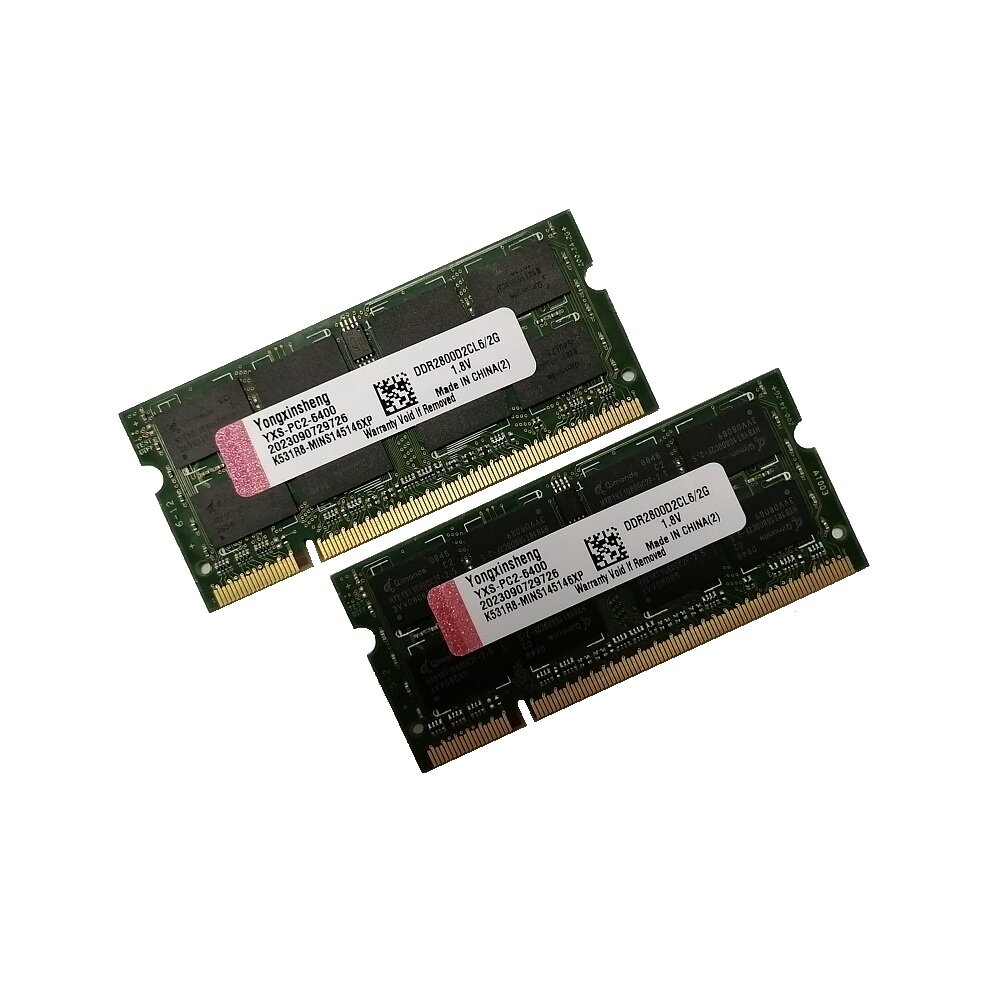 ОЗУ So-Dimm 4Gb PC2-6400, DDR2-800 Yongxinsheng/ Qimonda K531R8-MINS145146XP (Kit 2x2Gb)