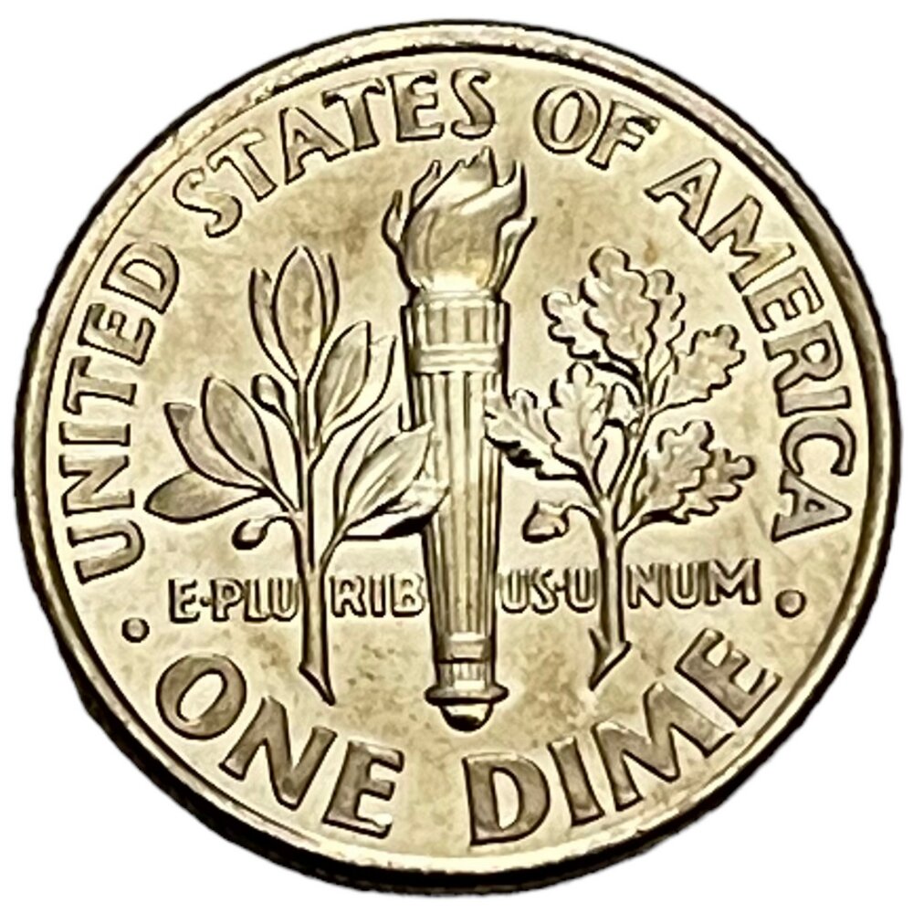 США 10 центов (1 дайм) 2002 г. (Dime, Рузвельт) (P)