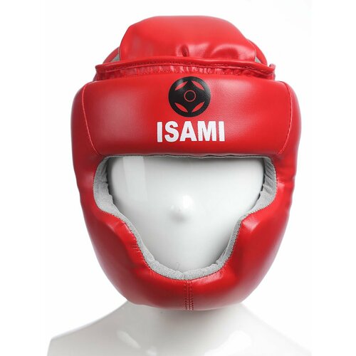 Шлем для каратэ киокусинкай с закрытым подбородком Isami, red-M