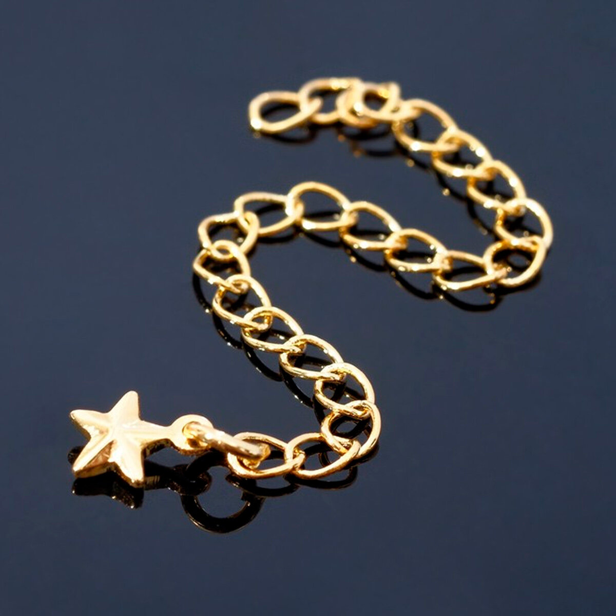 фото 7598419 Цепочка-удлинитель 'Звёздочка' 3шт/упак, 7см, золото