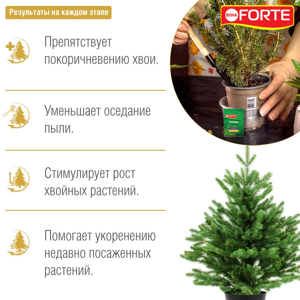 Удобрение BONA FORTE Тоник сухой для хвойных, 0.015 кг - фото №5
