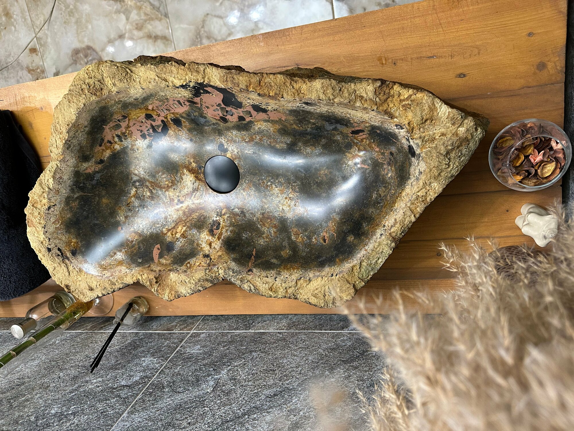 Раковина из натурального камня, Colibri Rubi (74х43) - фотография № 8