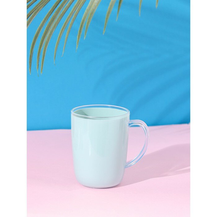 фото Кружка пластиковая Доляна «Нежность», 350 мл, цвет голубой