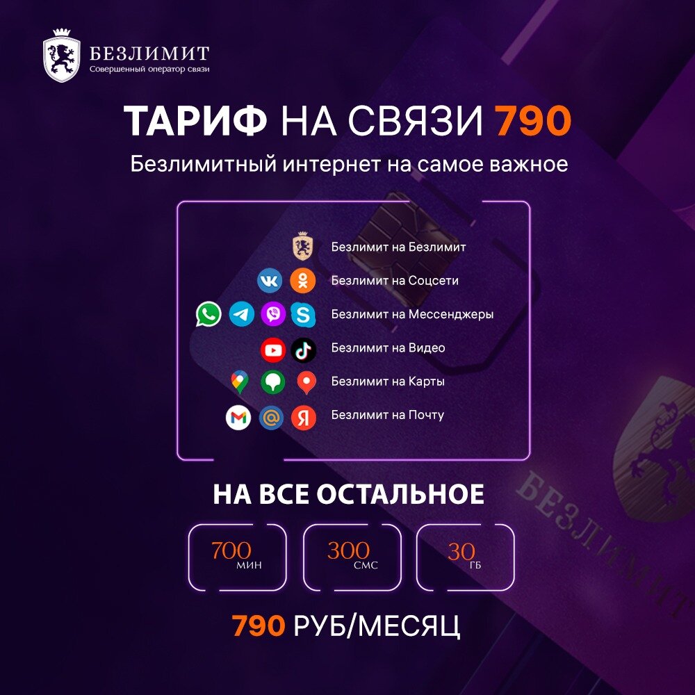 Sim карта Безлимит На связи 790 Красивый номер телефона Сим карта для интернета, часов, планшета Тарифы сим карт — фото 2