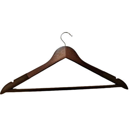 Вешалка для одежды в прихожую плечики для хранения вещей Plus Ultra для одежды 45 см деревянная флокированная, черный.