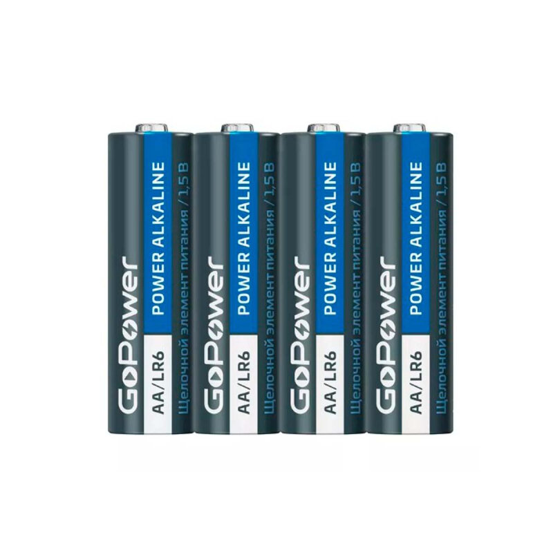 Батарейка GoPower LR6 AA BL4 Alkaline 1.5V (4/48/576) блистер (4 шт.) Батарейка GoPower LR6 AA (00-00015601) - фото №12