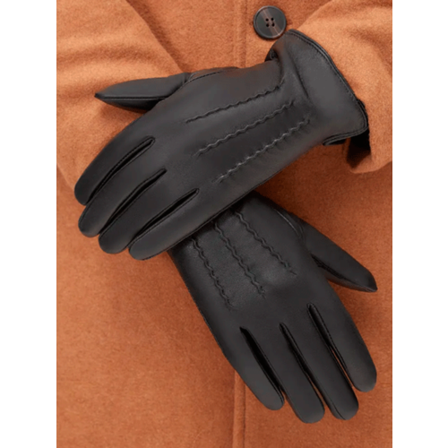 фото Мужские перчатки из натуральной кожи с подкладкой из натуральной шерсти, размер 10,5 todastyle