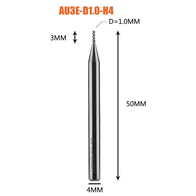 Dreanique трехзаходная фреза по алюминию для чпу (1х3х50х4 Z3) AU3E-D1.0-H4 39738