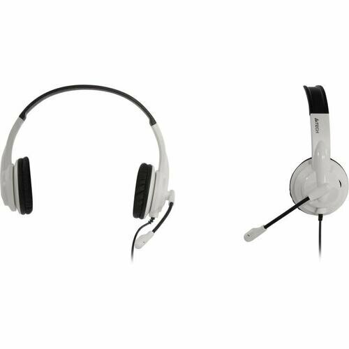 Наушники с микрофоном A4Tech HS-10 BlackWhite шнур 2м с регулятором громкости 208600₽