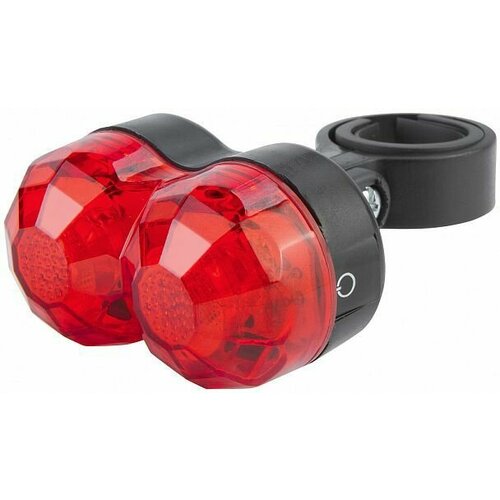 Задний фонарь для велосипеда STELS JY-600T, 2 светодиода, 3 режима, красно-чёрный NEW (item:030)