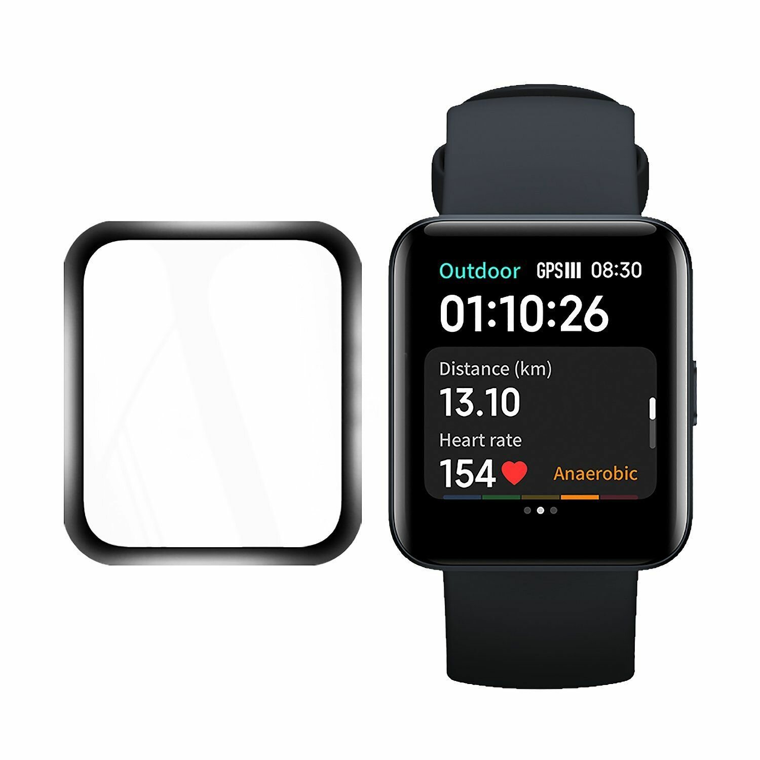 Защитная пленка для смарт-часов TPU Polymer nano для Xiaomi Redmi Watch 2 Lite Global, черный, 1 шт.