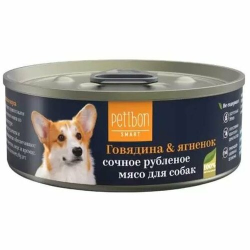 Petibon Smart консервы для собак рубленое мясо с говядиной и ягненком 100г