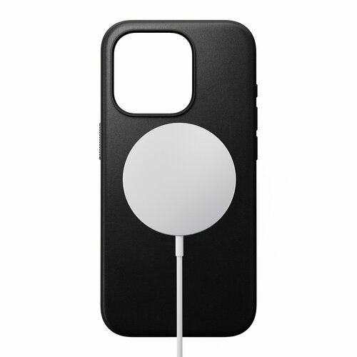 Чехол Nomad Modern Leather Case с поддержкой MagSafe для iPhone 15 Pro, кожа, черный