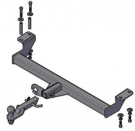 Фаркоп Chery Tiggo 2WD рестайлинг 2006-2014, Vortex Tingo 2010-2013, Toyota RAV4 2000-2006 съемное крепление шара под американский квадрат(без электрики) Трейлер.8221