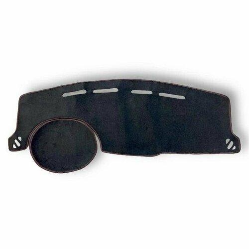 Накидка на панель приборов для KIA RIO 3, цвет черный, строчка красная