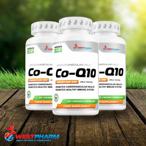 WestPharm / Vegan line / Coenzyme Q10 / Антиоксидант / Для сосудов / Для сердца / 60 капсул