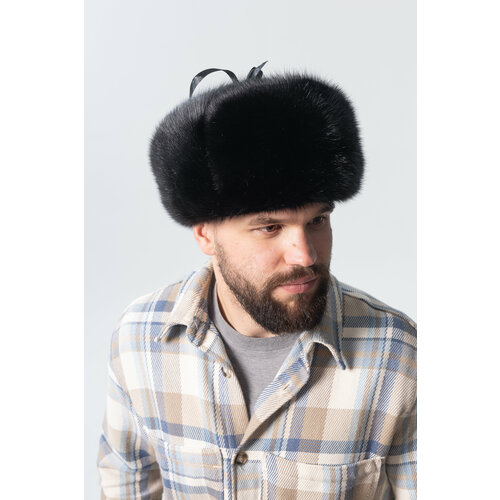 Шапка ушанка Ярмарка шапок, размер 61, черный