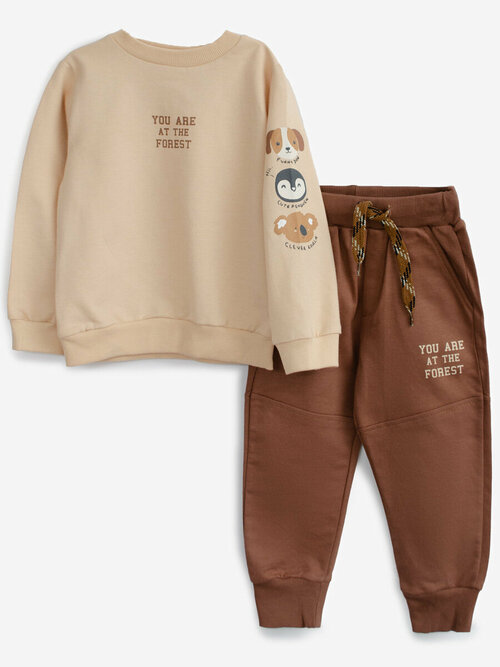 Комплект одежды TUFFY, размер 104, коричневый, бежевый