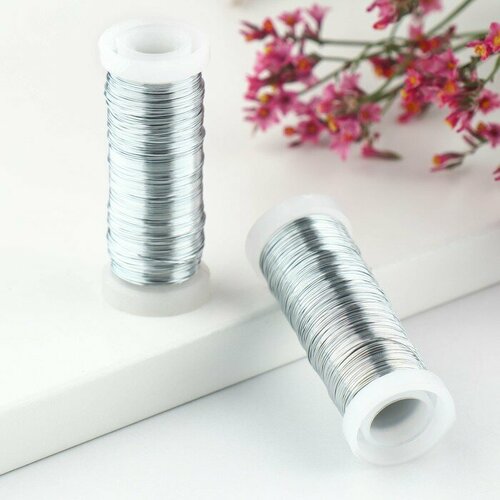 Флористическая проволока 03 мм Белая 50 м 270₽