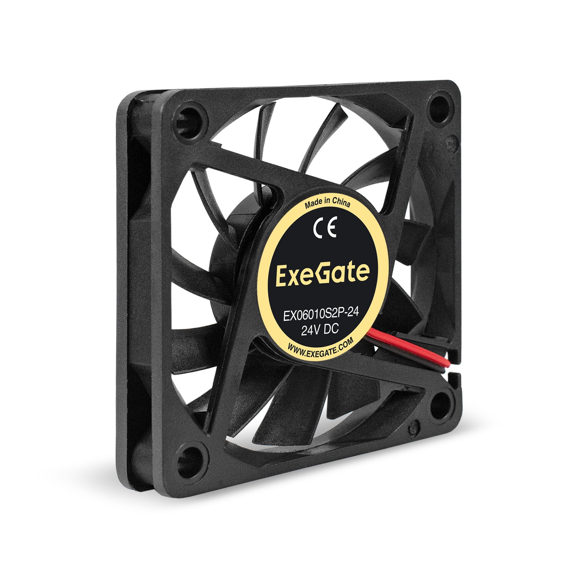 Вентилятор 24В DC ExeGate EX06010S2P-24 (60x60x10 мм, Sleeve bearing (подшипник скольжения), 2pin, 3000RPM, 24.1dBA) EX295203RUS