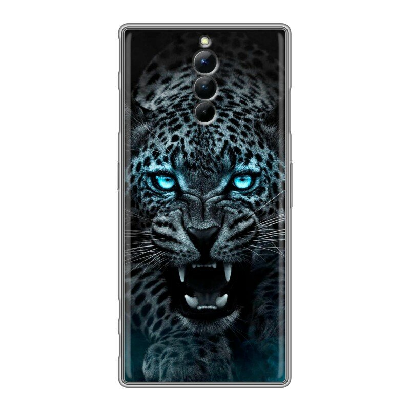 Дизайнерский силиконовый чехол для ЗТЕ Ред Мэджик 8С Про / ZTE Nubia Red Magic 8S Pro Темный леопард — фото 1