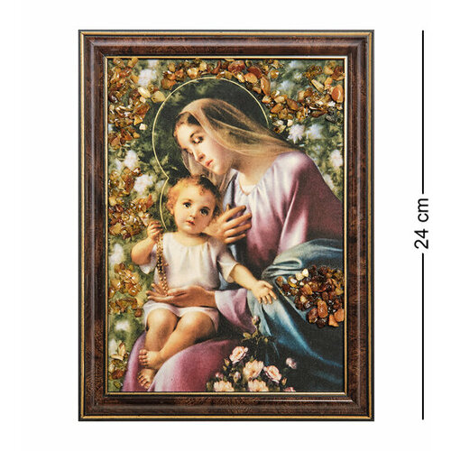 Икона Божией Матери (с янтарной крошкой) H-24см AMB-03/10 113-708526