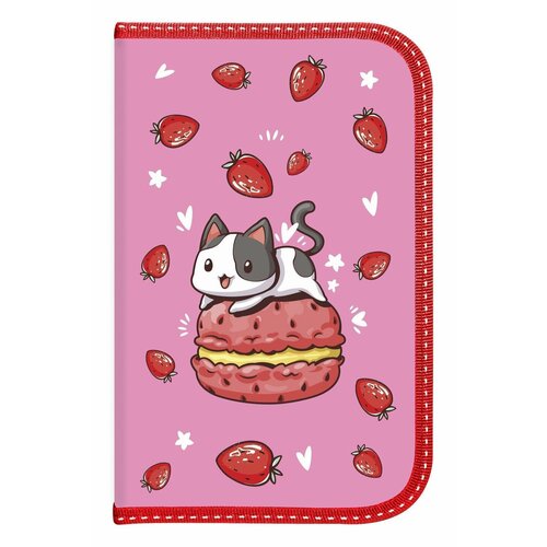 Schoolformat Пенал Strawberry cat, 190х90х25, розовый