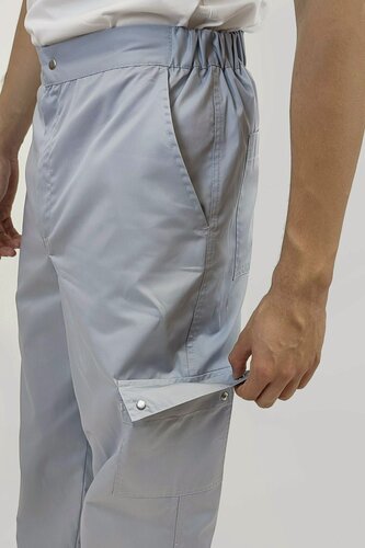 Изображение товара Брюки медицинские мужские/брюки для повара мужские/брюки мужские Вилан, ткань Твил, серые размер 56-58, рост 182-188