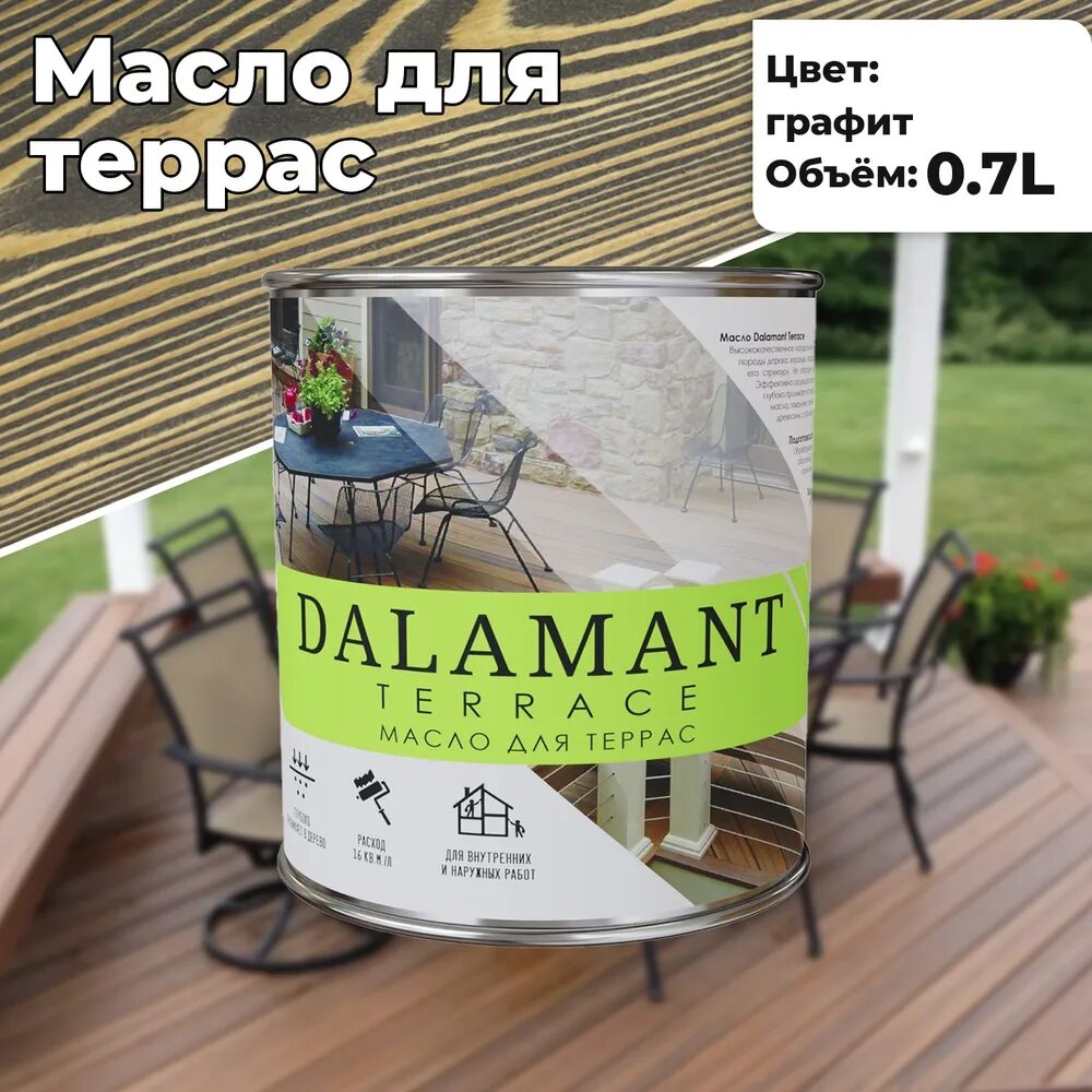 Масло для террас Dalamant Terrace Графит 2л