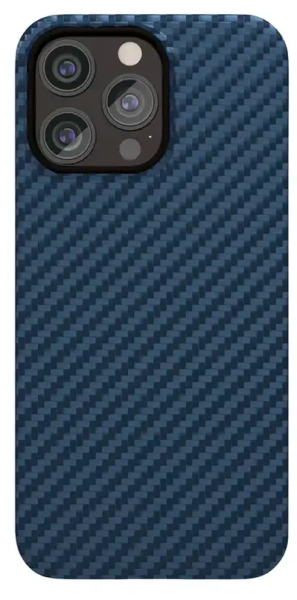 Чехол защитный VLP Kevlar Case с MagSafe для iPhone 15 ProMax, темно-синий - фото №1