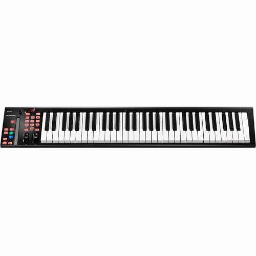 ICON iKeyboard 6X - USB MIDI клавиатура, 61 клавиша фортепианного типа чувствительная к скорости нажатия, сенсорный фейдер, 3-х сегментный дисплей, колеса высоты тона и модуляции, двухфункциональный энкодер, разъемы 2х1/4