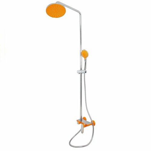CALORIE / Душевая система с тропическим душем комплект со смесителем: стойка, смеситель, лейка, для душевой кабины, ванны / Код 12517