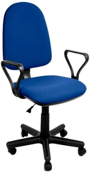 Кресло офисное престиж RU (GTP, PL56 крестовина пластик, С-6) св, син.