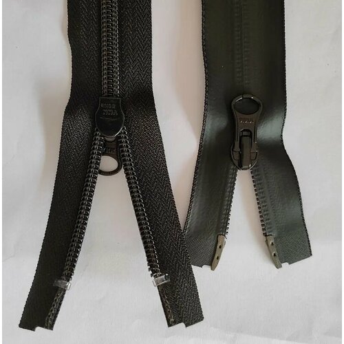 Застежка-молния водонепроницаемая, обратная, черная. YKK. Тип 5. Длина 100 см. 2 бегунка. Витая