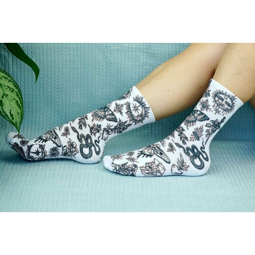 фото Носки , размер 36/41, красный хлопковые cotton print